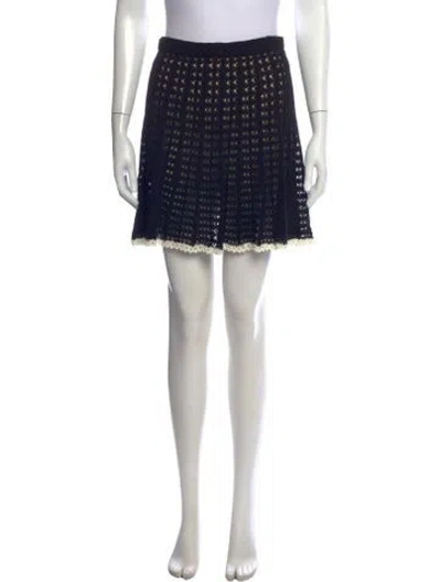 Pre-owned Alice And Olivia Patterned Mini Skirt In Black