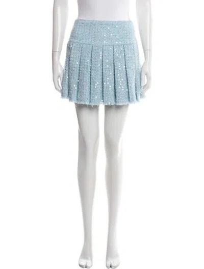 Pre-owned Alice And Olivia Patterned Mini Skirt In Blue