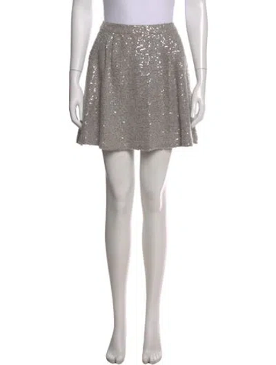 Pre-owned Alice And Olivia Patterned Mini Skirt In Gray