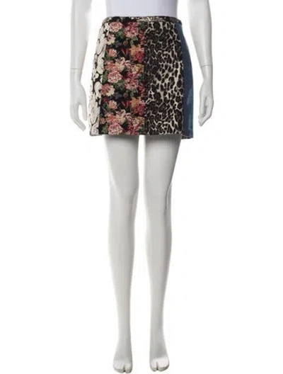 Pre-owned Alice And Olivia Patterned Mini Skirt In Multi