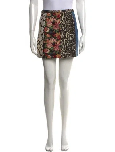 Pre-owned Alice And Olivia Patterned Mini Skirt In Neutral