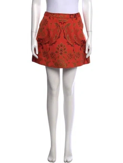 Pre-owned Alice And Olivia Patterned Mini Skirt In Orange