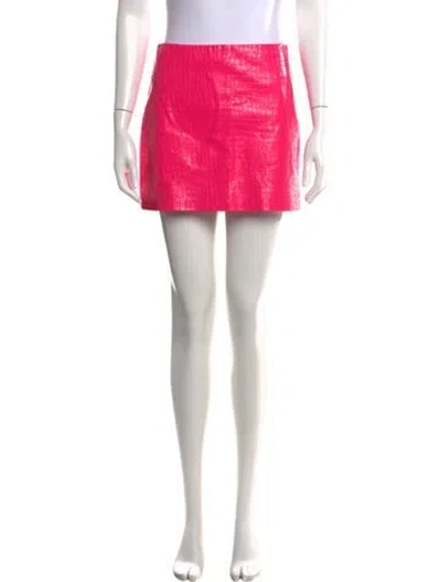 Pre-owned Alice And Olivia Patterned Mini Skirt In Pink
