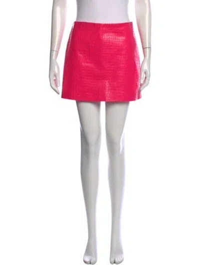 Pre-owned Alice And Olivia Patterned Mini Skirt In Pink
