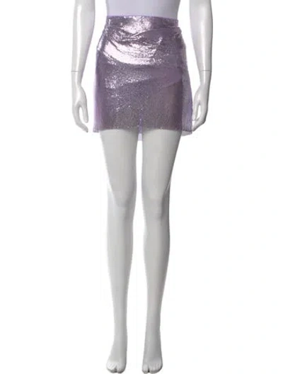 Pre-owned Alice And Olivia Patterned Mini Skirt In Purple