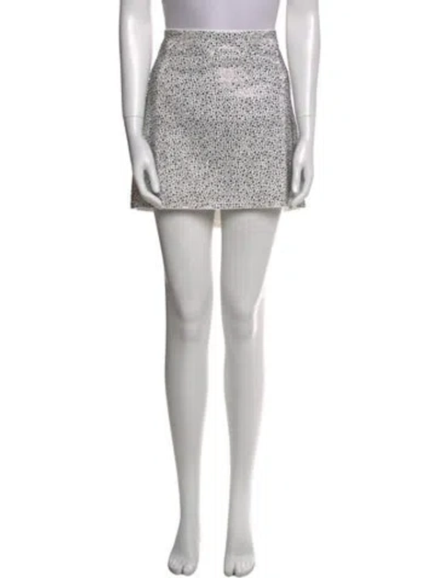 Pre-owned Alice And Olivia Patterned Mini Skirt W/ Tags In Black