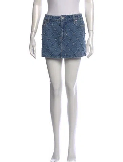 Pre-owned Alice And Olivia Patterned Mini Skirt W/ Tags In Blue