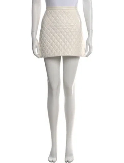 Pre-owned Alice And Olivia Patterned Mini Skirt In White