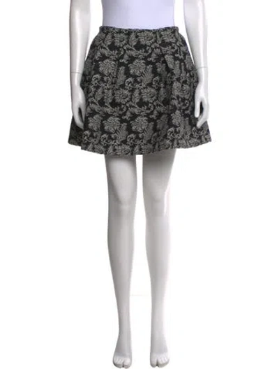 Pre-owned Alice And Olivia Patterned Mini Skirt In White