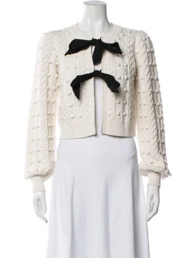 Pre-owned Alice And Olivia Patterned Open Front Sweater W/ Tags In Neutrals