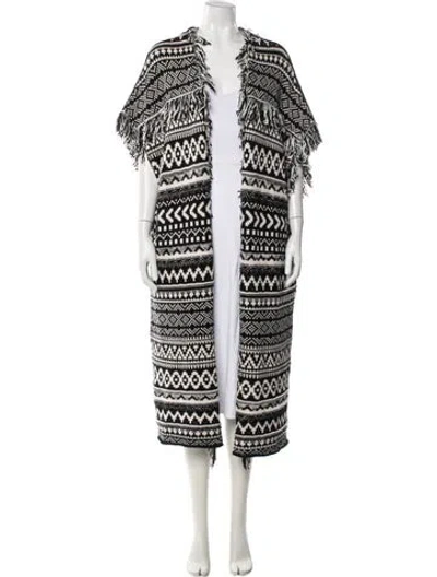 Pre-owned Alice And Olivia Patterned Poncho In Black
