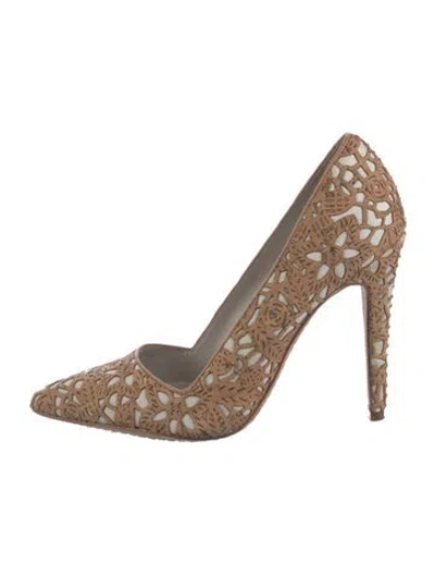 Pre-owned Alice And Olivia Patterned Pumps In Neutral