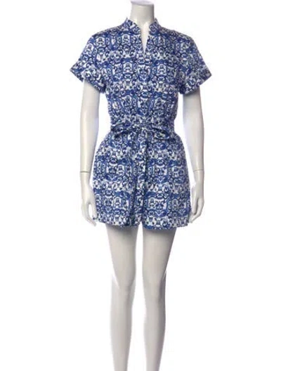 Pre-owned Alice And Olivia Patterned Romper In Blue/purple