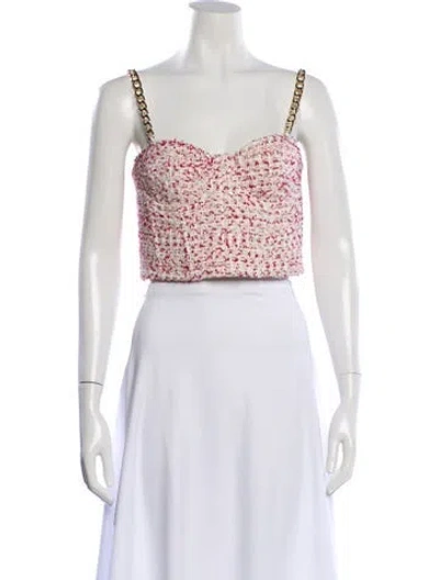 Pre-owned Alice And Olivia Patterned Square Neckline Crop Top In Multi
