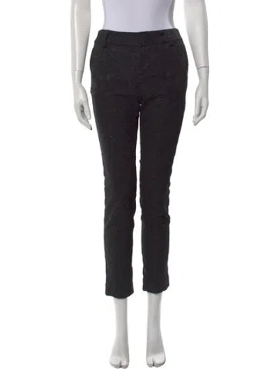Pre-owned Alice And Olivia Patterned Straight Leg Pants In Black