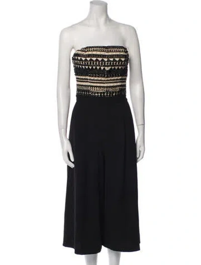 Pre-owned Alice And Olivia Patterned Strapless Jumpsuit In Neutral