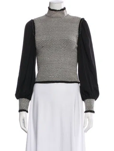 Pre-owned Alice And Olivia Patterned Turtleneck Blouse In Multi