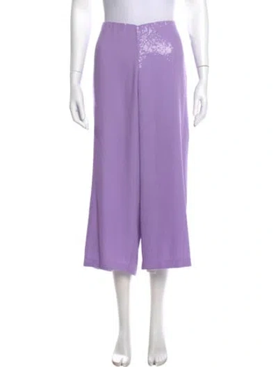Pre-owned Alice And Olivia Patterned Wide Leg Pants In Purple