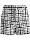 Alice And Olivia Paula Tweed-shorts In Black