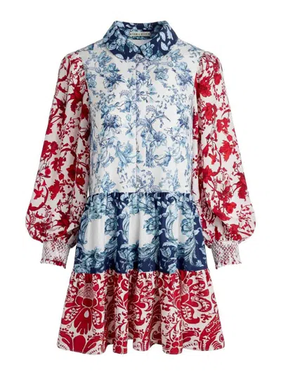 ALICE AND OLIVIA PAULIE FLORAL PRINT SHORT DRESS