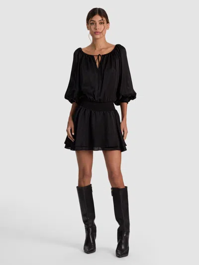 Alice And Olivia Pauline Drop Waist Mini Dress In Black