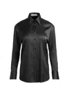 Alice And Olivia Perfect Button Down In Black