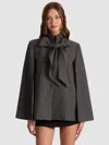 Alice And Olivia Philippa Bow Cape In Gray