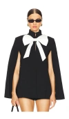 Alice And Olivia Philippa Bow Front Cropped Cape In Ë¸ë & Ì¤í Íì´í¸