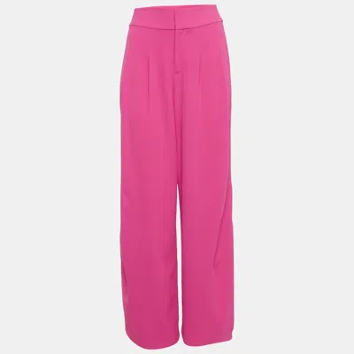 Alice And Olivia Pink Crepe Flared Trousers Xs