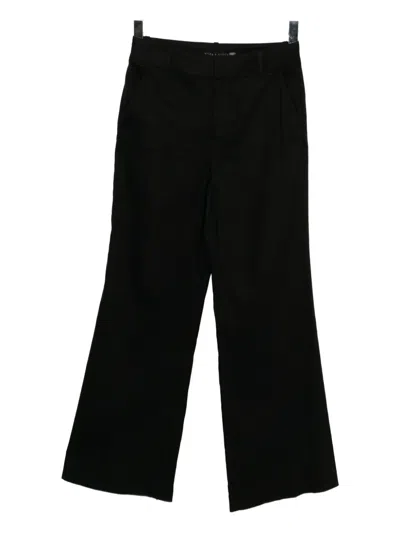 Alice And Olivia Pinstripe Wide-leg Trousers In Black