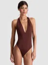 Alice And Olivia Pippa Bodysuit In Brown