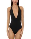Alice And Olivia Pippa Deep V Neck Bodysuit In Black