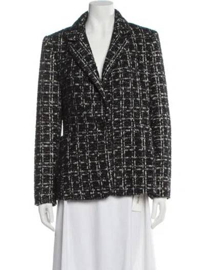 Pre-owned Alice And Olivia Plaid Print Blazer In Black
