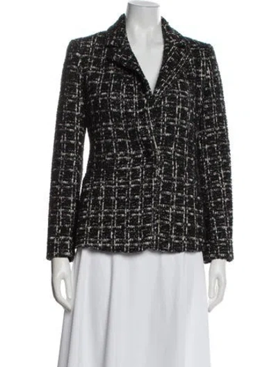 Pre-owned Alice And Olivia Plaid Print Blazer In Black