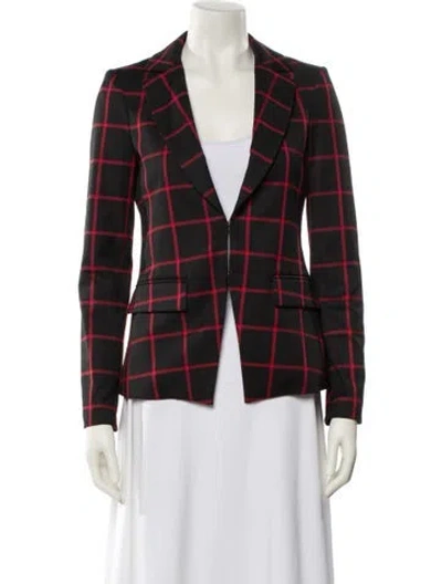 Pre-owned Alice And Olivia Plaid Print Blazer In Multi