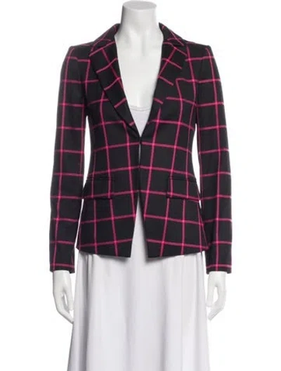 Pre-owned Alice And Olivia Plaid Print Blazer In Multi