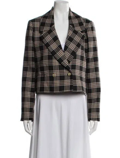 Pre-owned Alice And Olivia Plaid Print Blazer In Multi