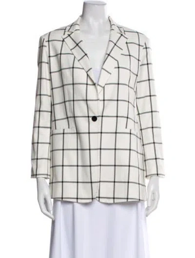 Pre-owned Alice And Olivia Plaid Print Blazer In Multi