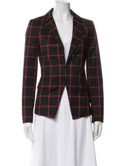 Pre-owned Alice And Olivia Plaid Print Blazer In Multi