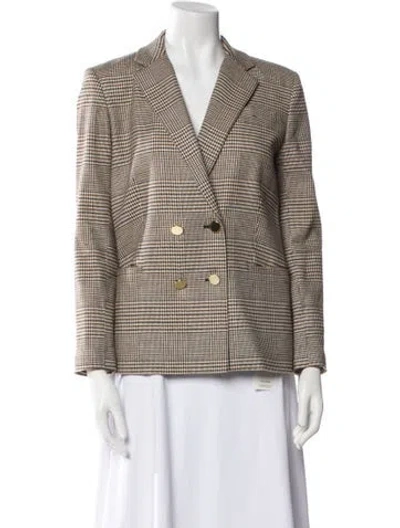 Pre-owned Alice And Olivia Plaid Print Blazer In Neutral
