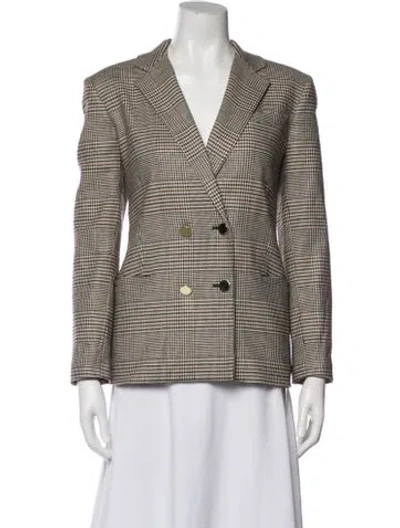 Pre-owned Alice And Olivia Plaid Print Blazer In Neutral