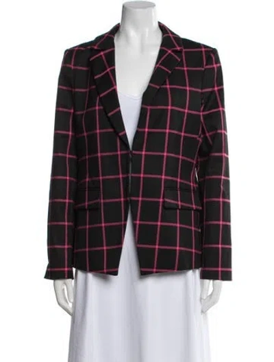 Pre-owned Alice And Olivia Plaid Print Blazer W/ Tags In Black