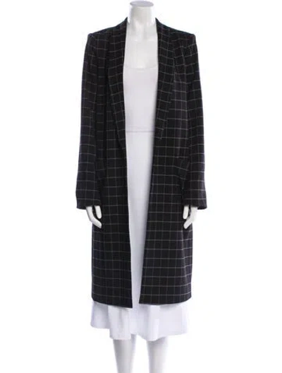 Pre-owned Alice And Olivia Plaid Print Coat In Black