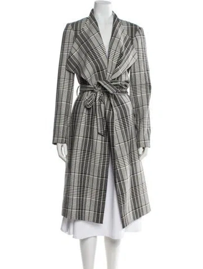 Pre-owned Alice And Olivia Plaid Print Coat In Multi