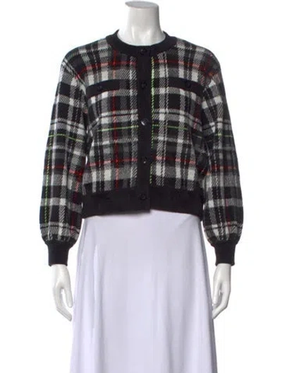 Pre-owned Alice + Olivia Plaid Print Crew Neck Sweater In Multi