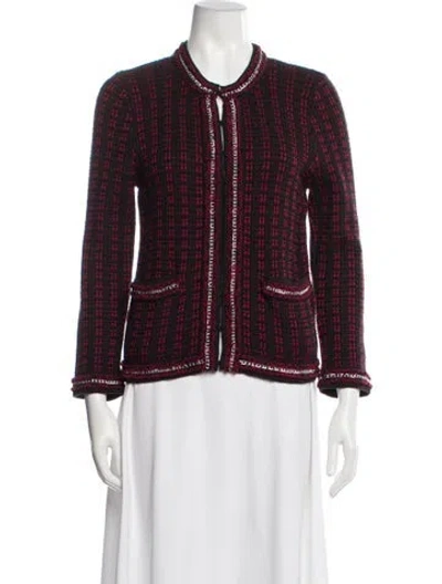 Pre-owned Alice And Olivia Plaid Print Evening Jacket In Multi