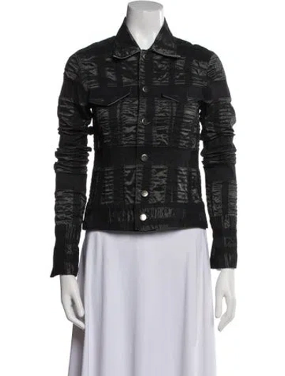 Pre-owned Alice And Olivia Plaid Print Jacket In Black