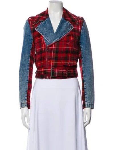 Pre-owned Alice And Olivia Plaid Print Jacket In Multi