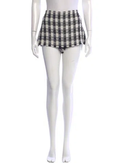 Pre-owned Alice And Olivia Plaid Print Mini Shorts