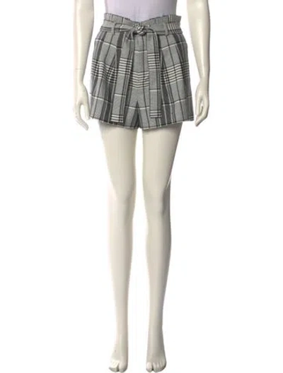 Pre-owned Alice And Olivia Plaid Print Mini Shorts In Black